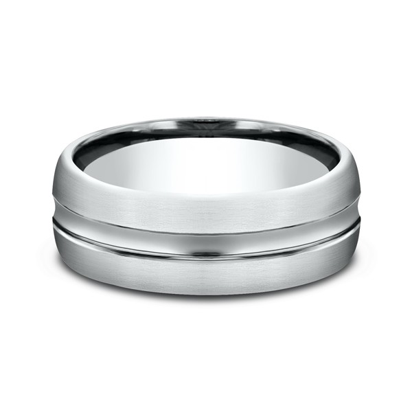 Comfort-Fit Design Wedding Ring, Center Cut 7.5mm