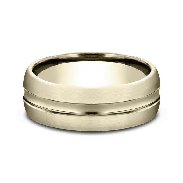 Comfort-Fit Design Wedding Ring, Center Cut 7.5mm