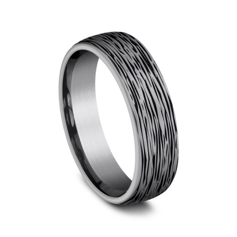 Grey Tantalum Comfort-fit wedding band