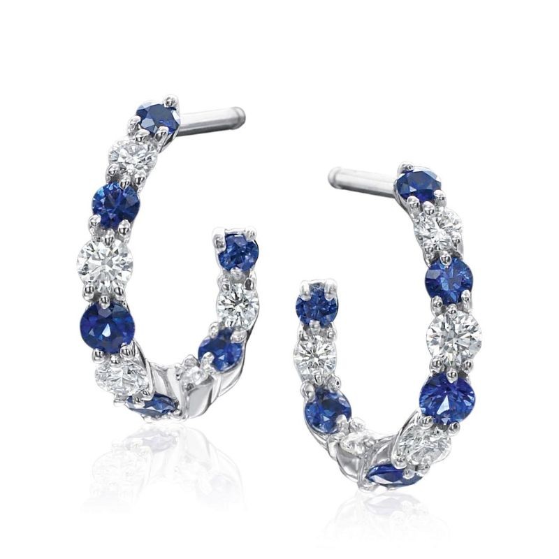 Gumuchian Pink Sapphire and Diamond Hoop Earrings