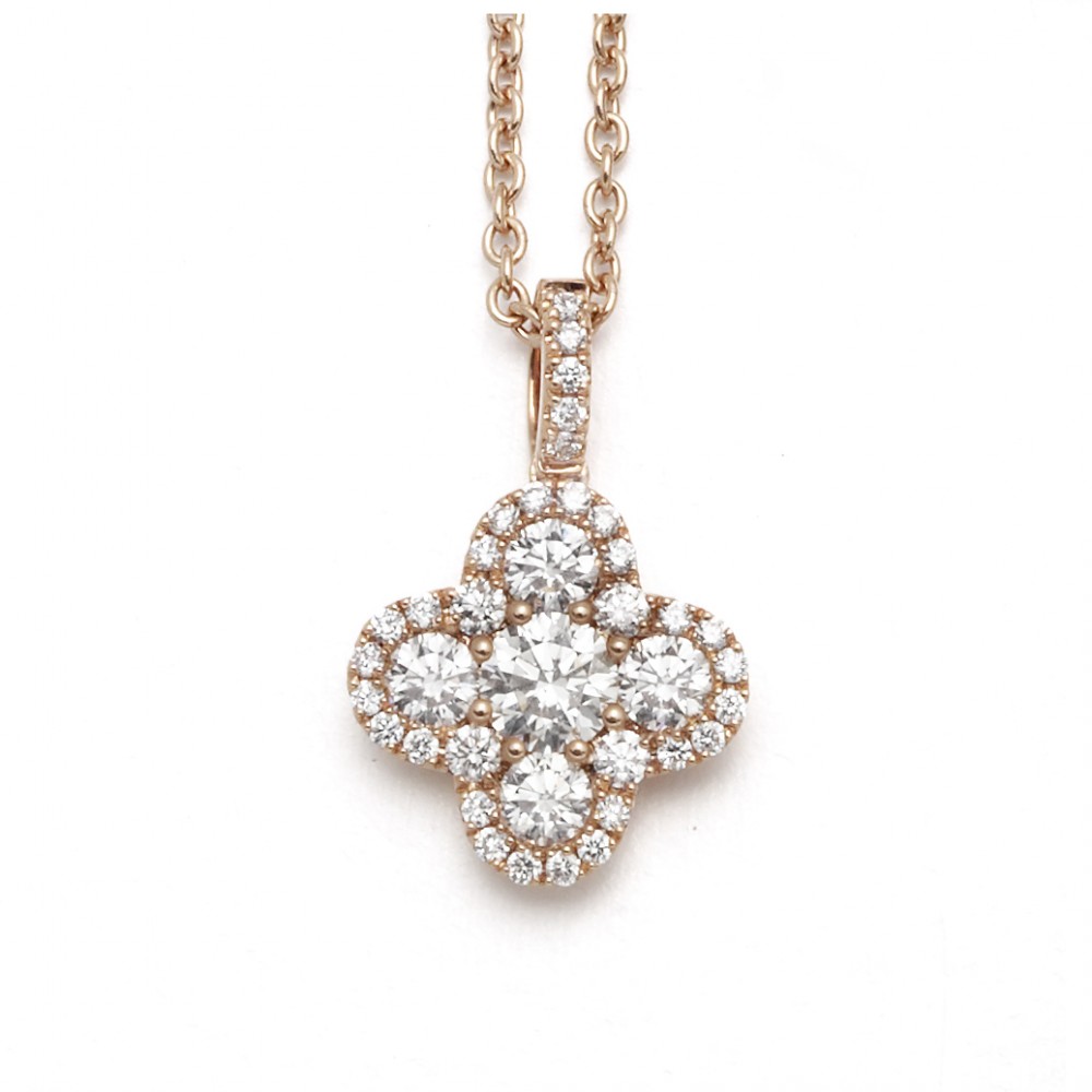 18K Rose Gold Diamond Pendant