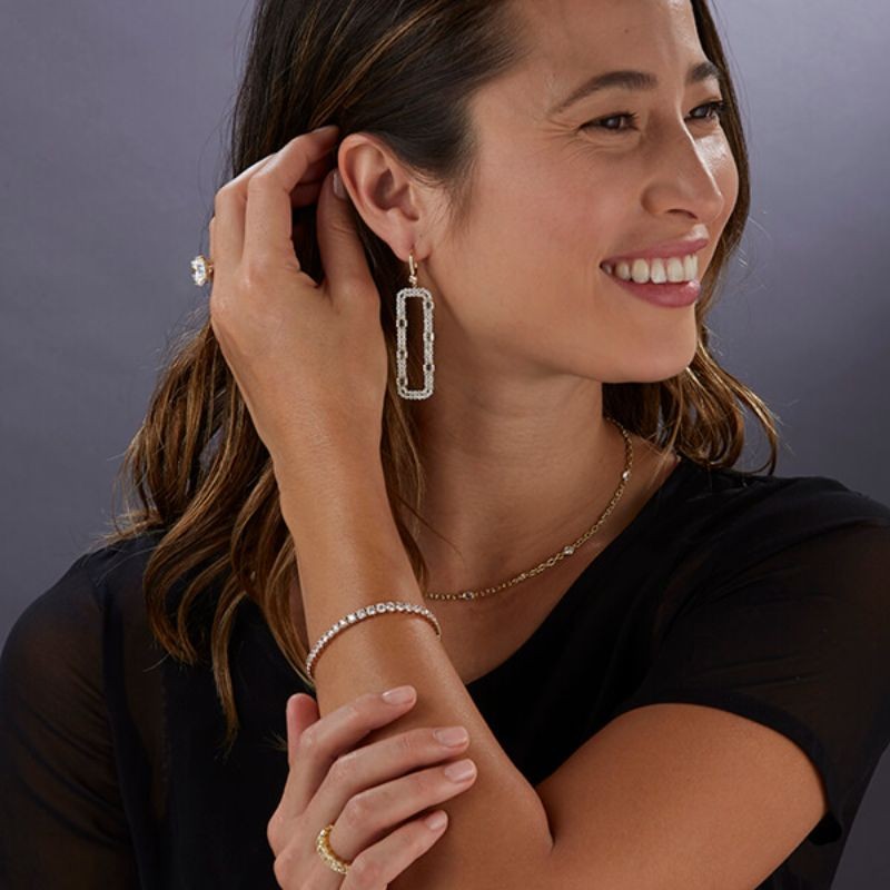 Rectangular Diamond Earrings