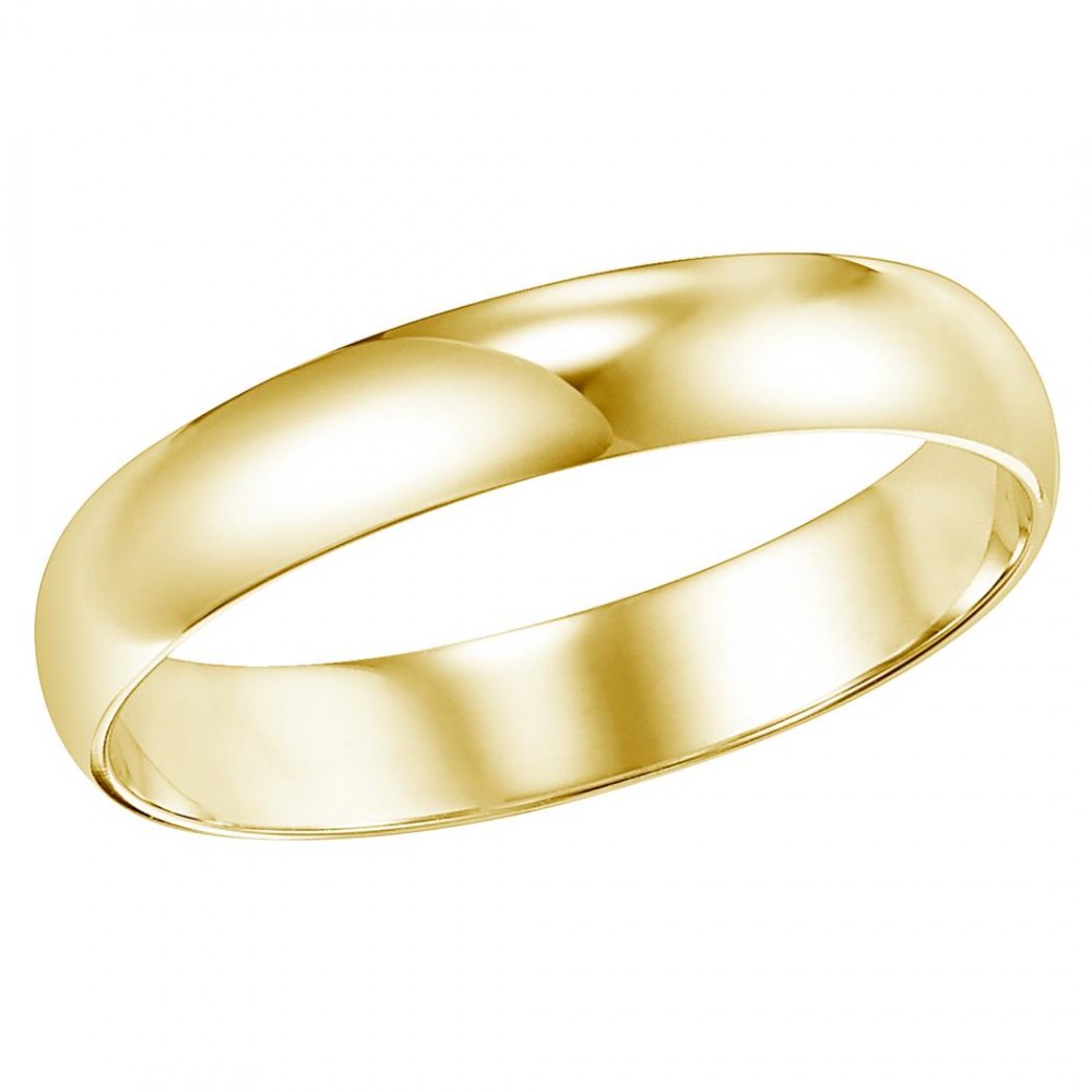 Yellow Gold Half-Round Plain Wedding Band