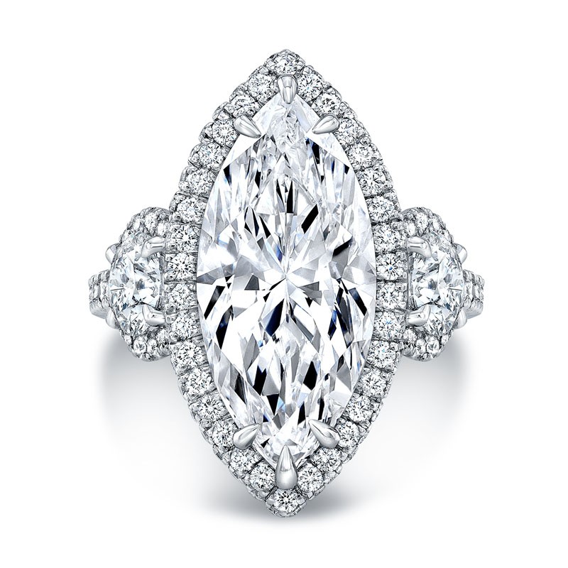 Marquise Diamond Halo Engagement Ring