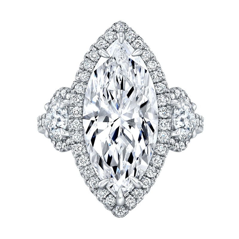 Marquise Diamond Halo Engagement Ring
