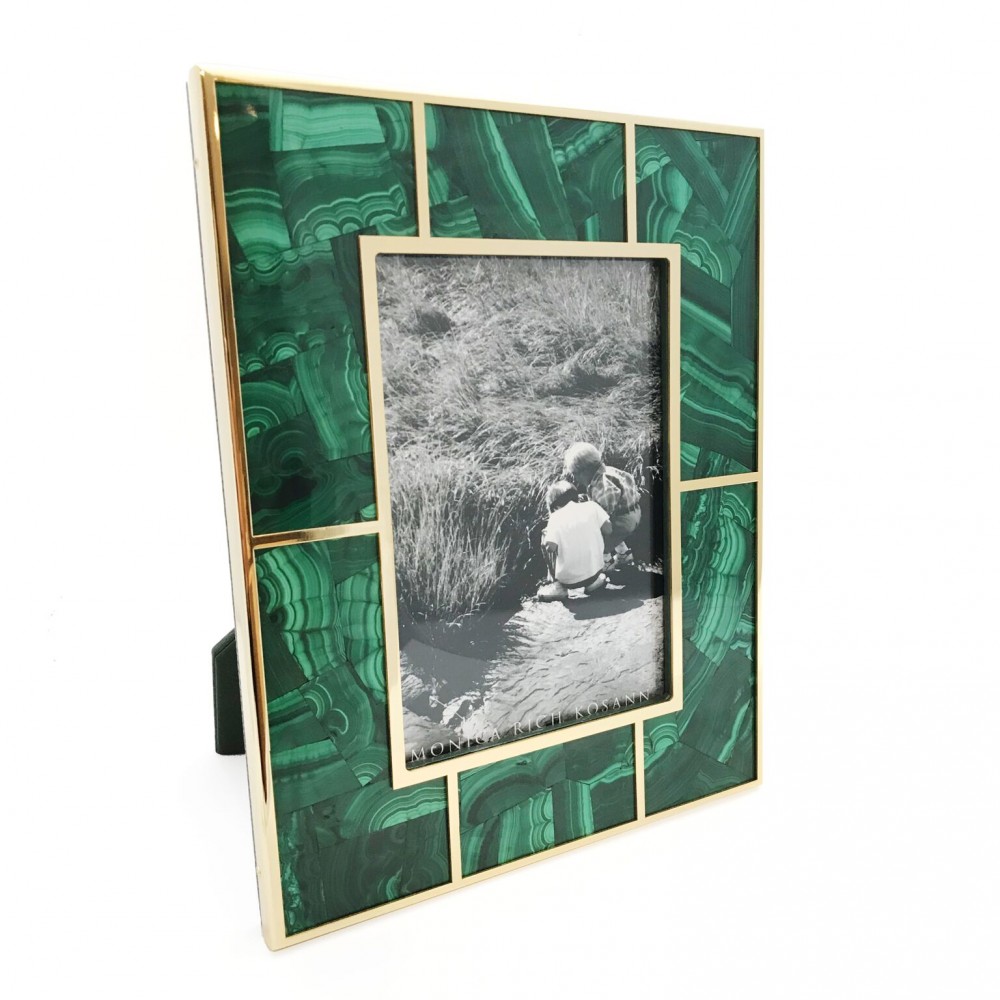 8x10 Malachite & 24K Gold Plated Frame