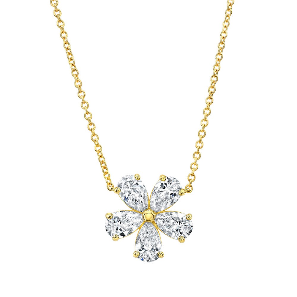 18K Diamond Flower Pendant