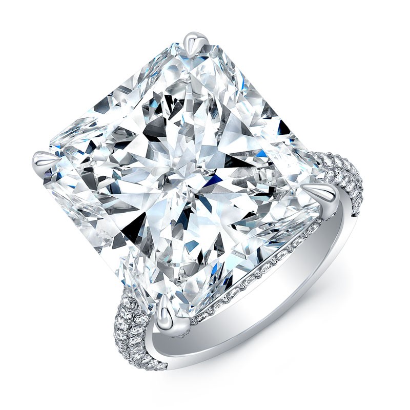 Platinum Radiant Cut Diamond Engagement Ring