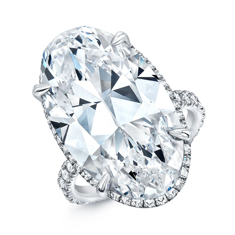Oval Diamond Halo Engagement Ring