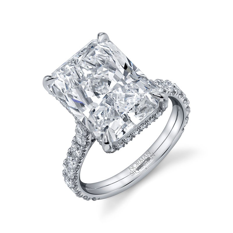 Platinum Radiant Cut Diamond Engagement Ring