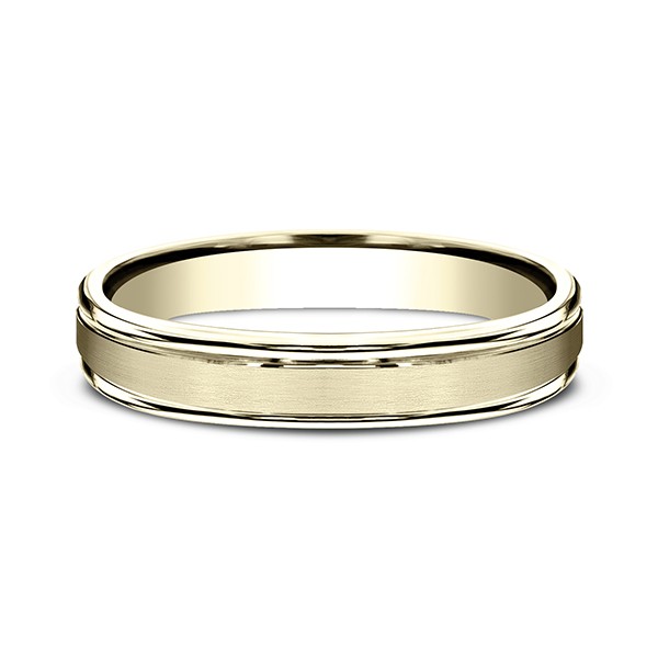 Comfort-Fit Design Wedding Band, Satin 4mm