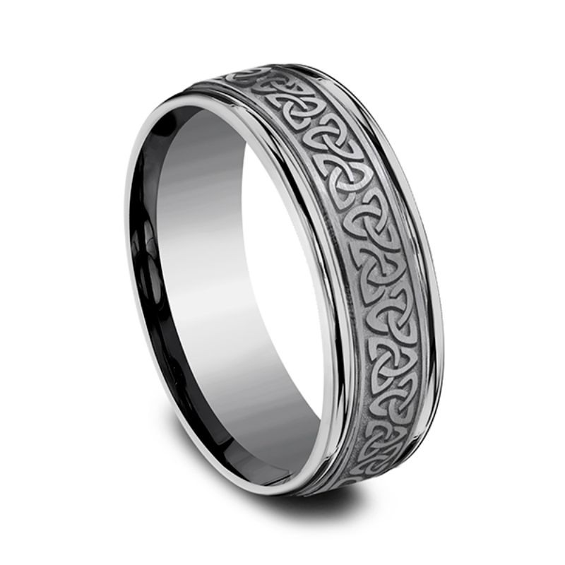 Tantalum Comfort-fit Design Wedding Band, Celtic Knot