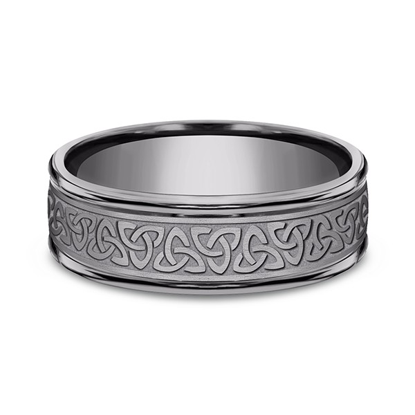 Tantalum Comfort-fit Design Wedding Band, Celtic Knot