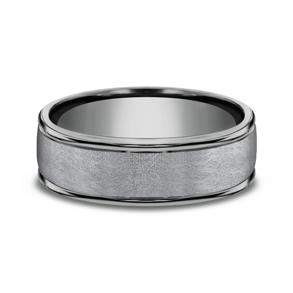 Grey Tantalum Comfort-fit wedding band