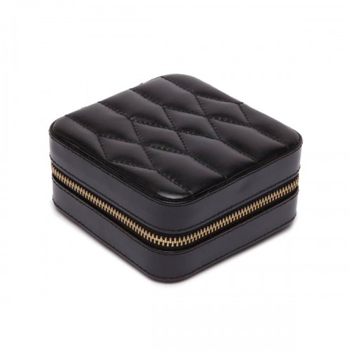 Wolf Caroline Black Leather Zip Travel Case