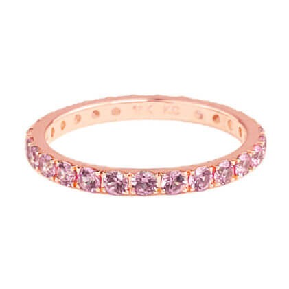 Pink Sapphire Eternity Band