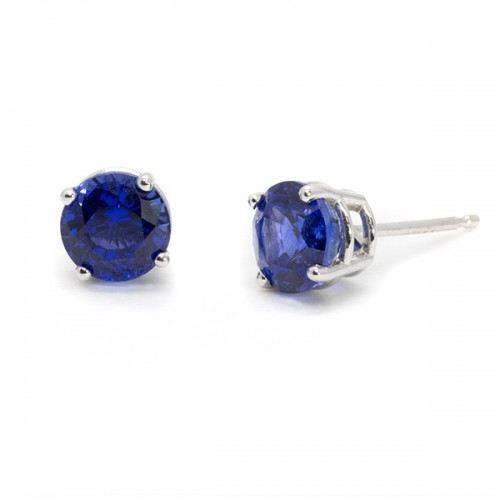 18K Blue Sapphire Stud Earrings