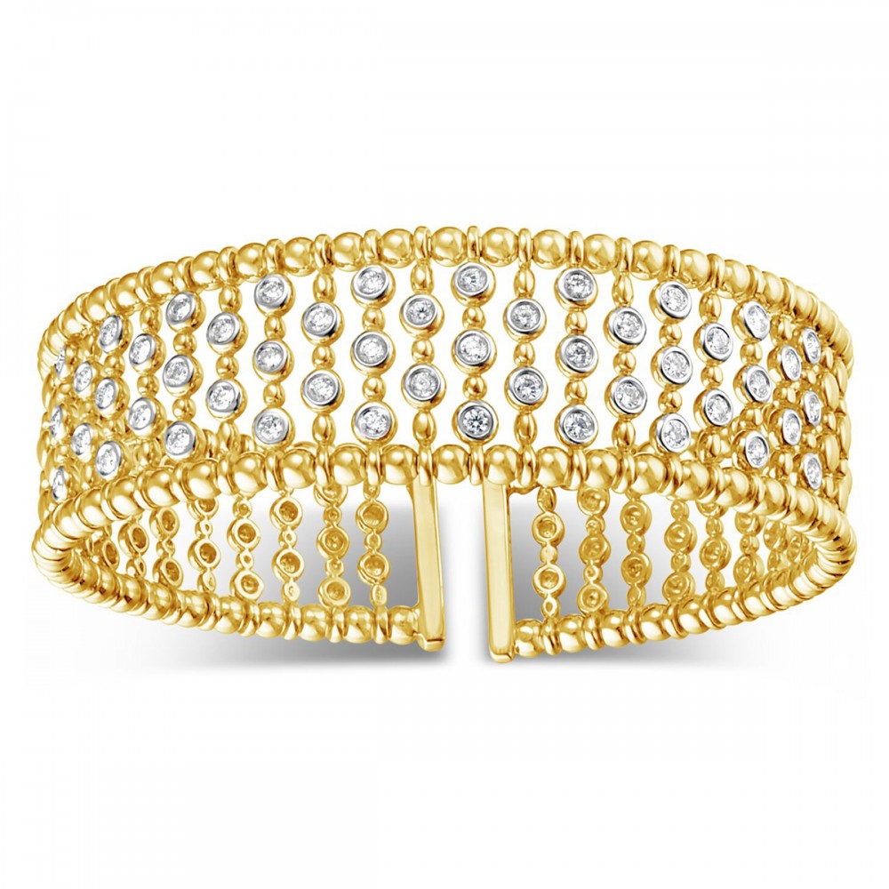 Gold and Diamond Cuff Bracelet
