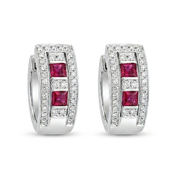 18K Damiani Ruby and Diamond Earrings