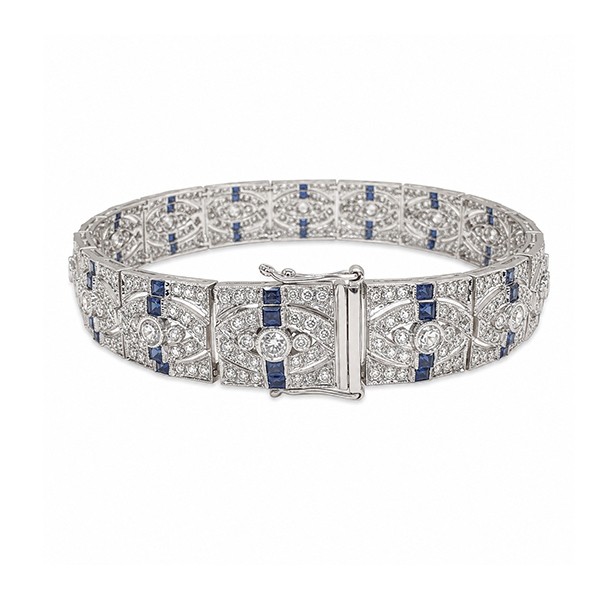 18K Blue Sapphire Diamond Bracelet