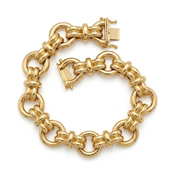 14K Round Link Bracelet