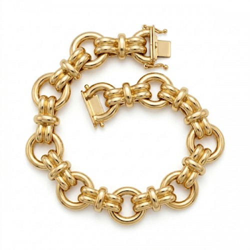 14K Round Link Bracelet