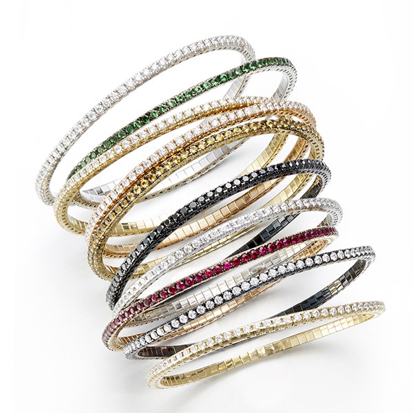 18K White Gold Black Rhodium Diamond Expandable Bracelet