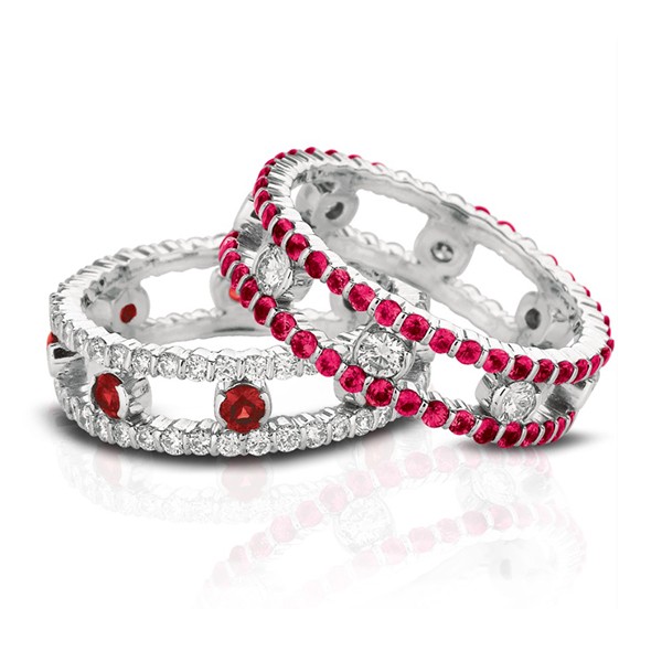 Gemlok© Ruby and Diamond Eternity Band