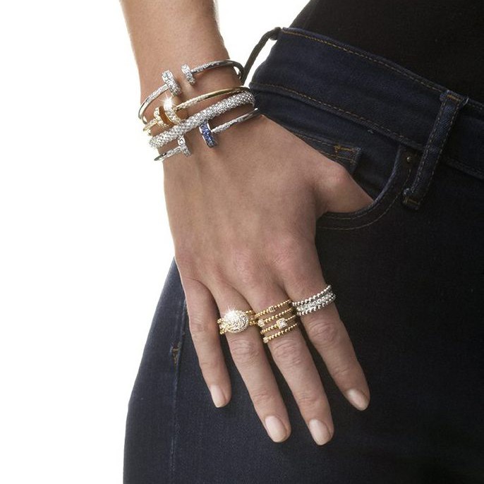 18K Diamond Bead Band