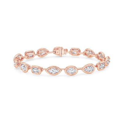 18K Mixed Diamond Bar Bracelet