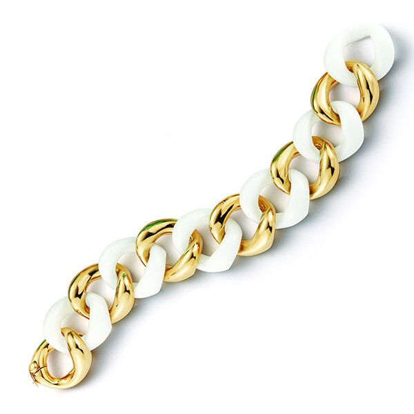 Seaman Schepps 18K Tiger Eye, Green Aventurine, Lapis, Carnelian & Onyx Large Link Bracelet