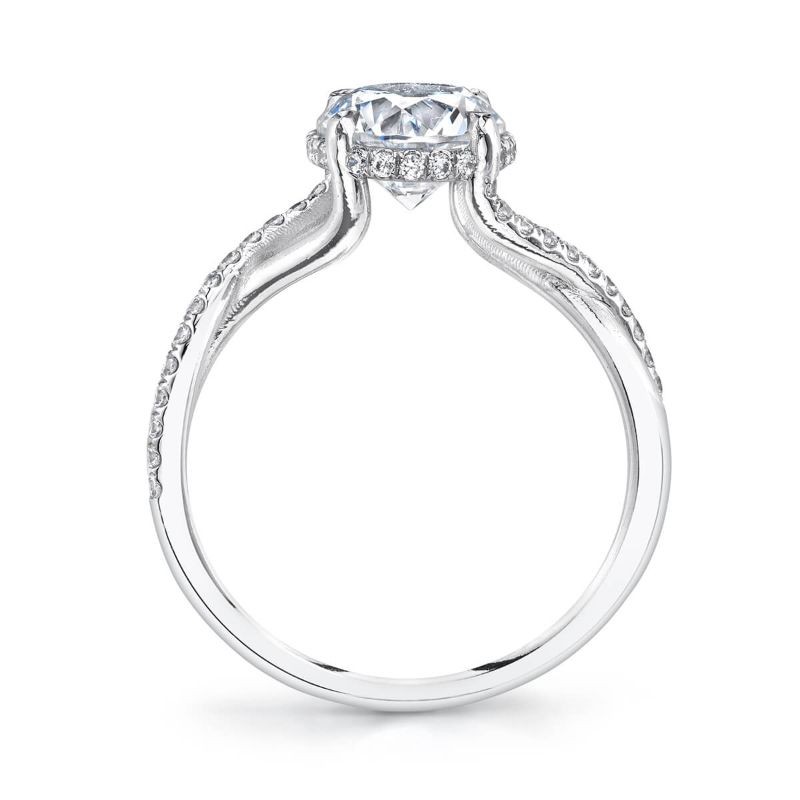 Platinum Spiral Diamond Engagement Ring