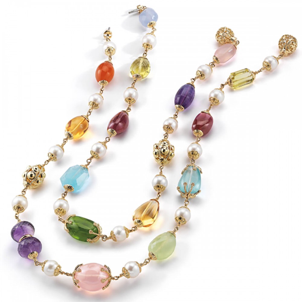 Seaman Schepps 18K Multi-Color Gemstone Necklace