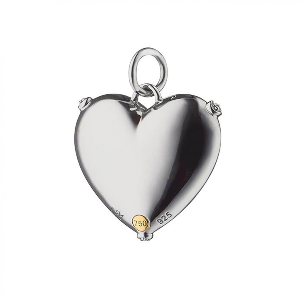 Two-Tone Heart Charm Pendant