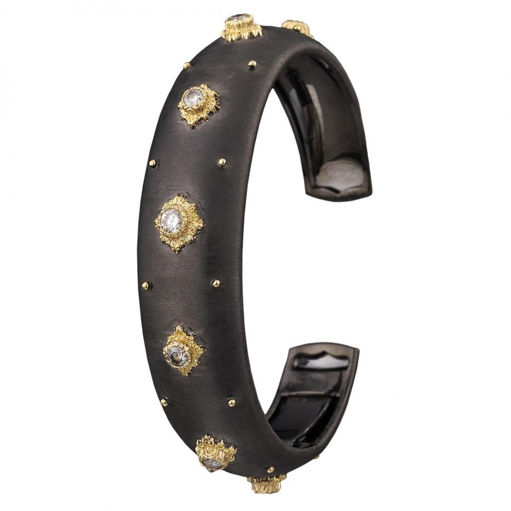 Buccellati Black (DLC) Macri Cuff Diamond Bracelet