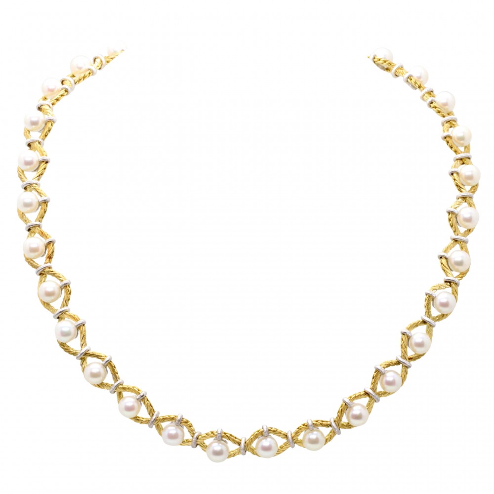 Buccellati 18k cultured pearl necklace