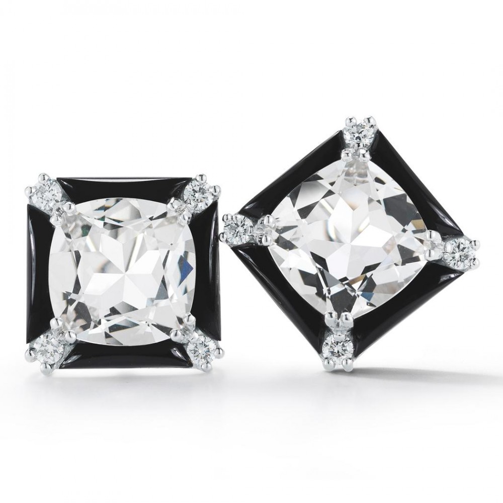 Bridesmaid Jewelry Silver Hoops with Bezel Set Stone Wedding Earrings Triangle Stone Jewelry Gemstone Earrings Black Onyx Earrings