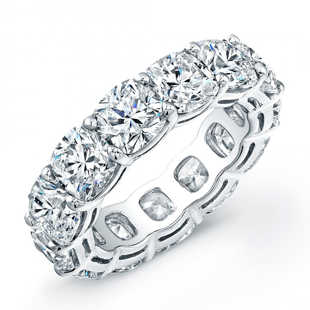 Platinum Cushion Diamond Eternity Ring