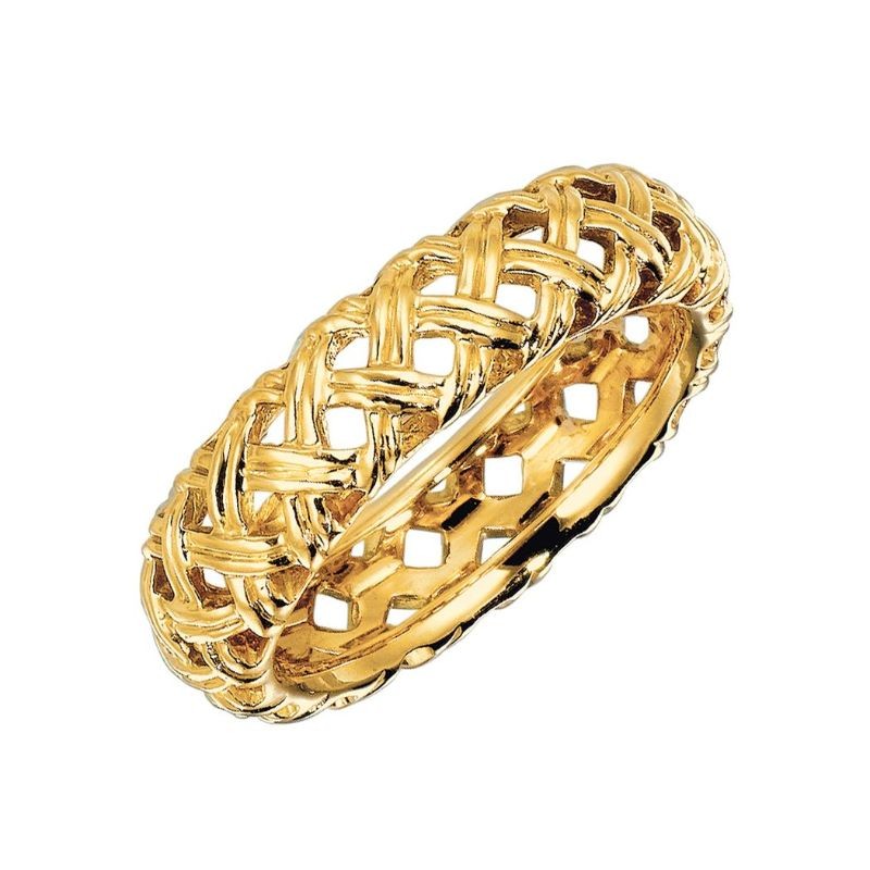 Jean Vitau 18K Rose Gold Basket Weave Ring