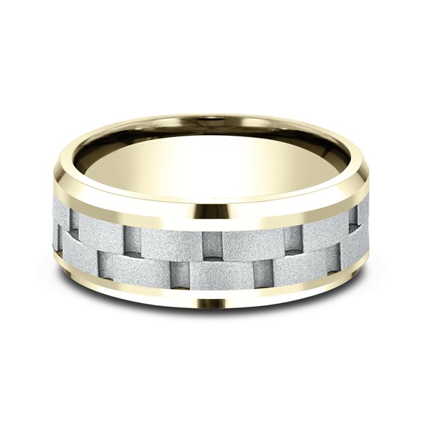 Two-Tone Comfort-Fit Design Wedding Ring