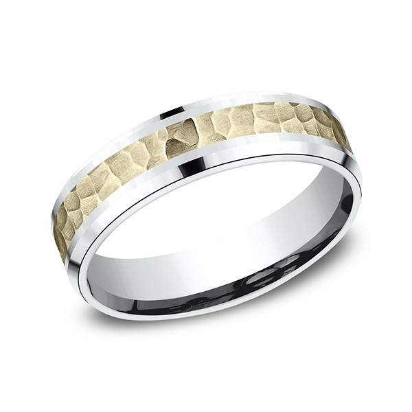 Two Tone Comfort-Fit Design Wedding Band