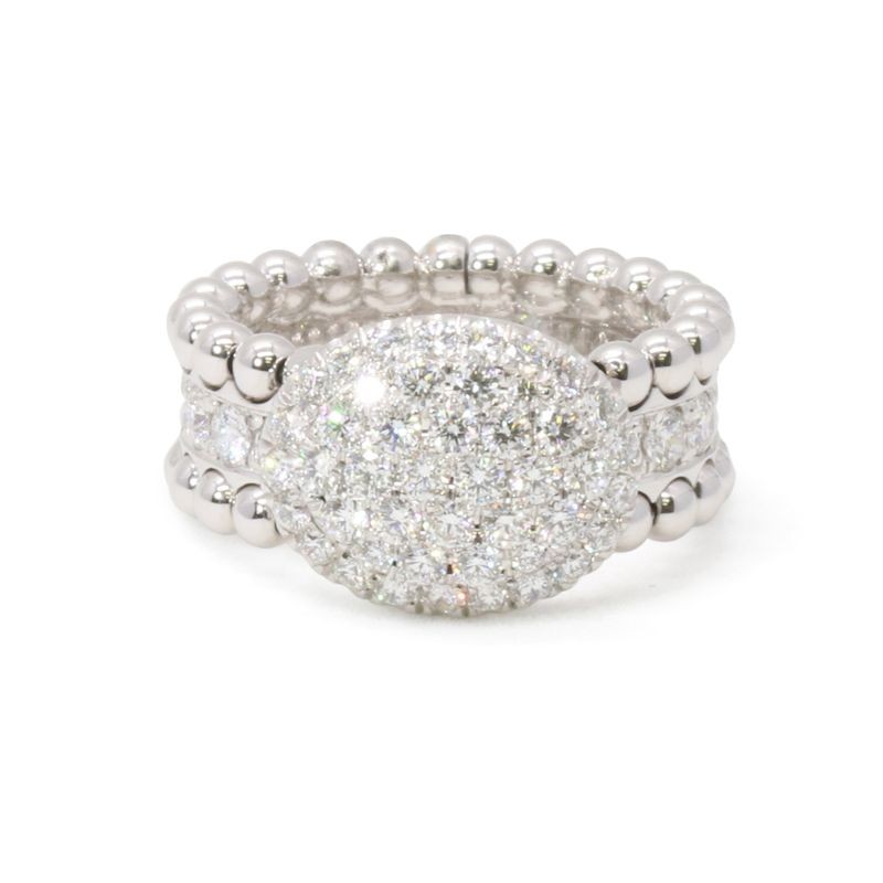 18K Diamond Bead Ring
