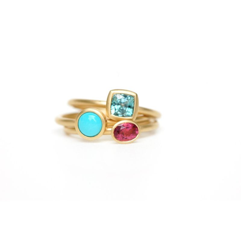Yumdrops Colored Stone Stacking Rings