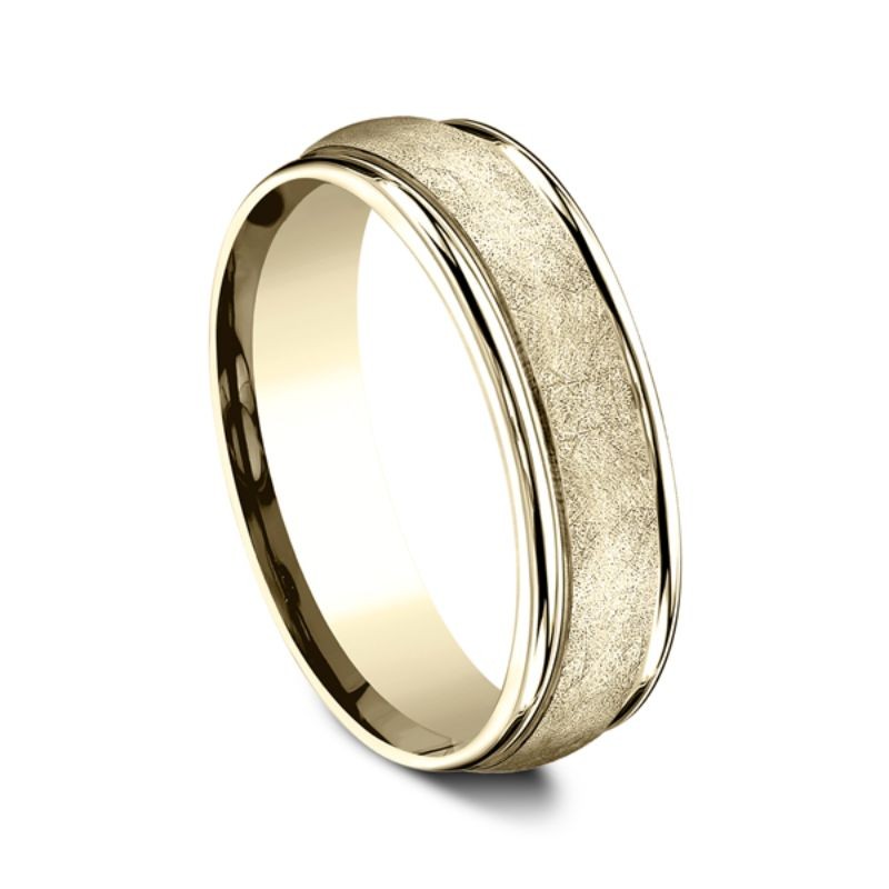 Comfort-Fit Design Wedding Ring, Swirl 6.5mm