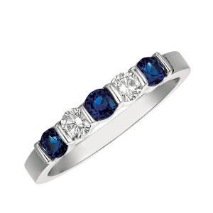 Gemlok© Blue Sapphire and Diamond Ring