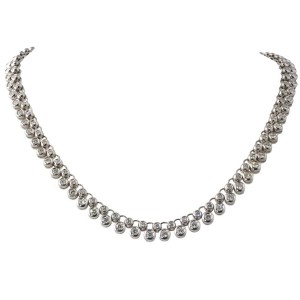 Bezel Set Two-Row Diamond Necklace