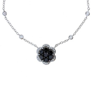 18K Black and White Diamond Pendant on D-B-Y Necklace