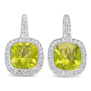 18K Peridot Pave Diamond Earrings