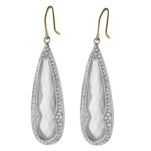 Sterling Silver Teardrop Rock Crystal Earrings