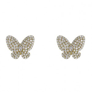 18K pave Diamond Butterfly Earrings